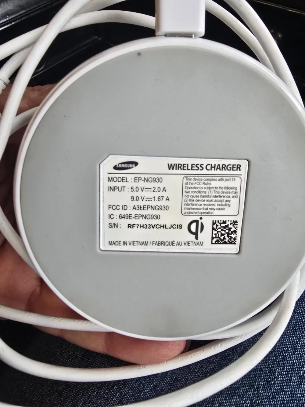 Genuine Samsung Fast Charge Wireless Charging Pad White EP-PN920 Qi Phone Charge